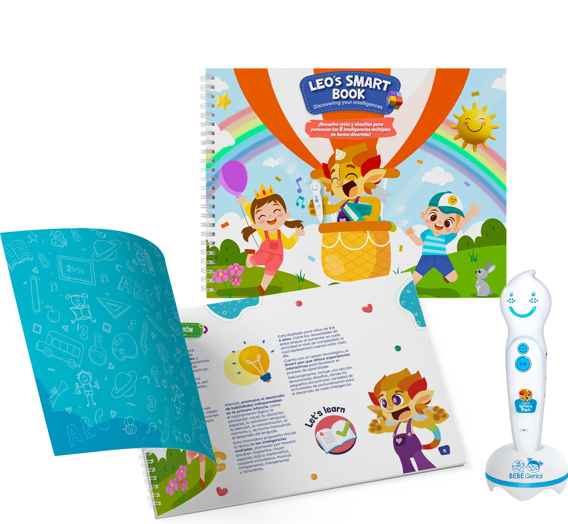 Leo’s Smart Book abierto junto al Smart Pen